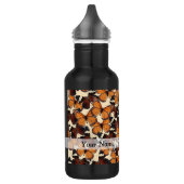 Braunschmetterlingsmuster Edelstahlflasche (Links)