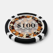 Braunschmetterlingsmuster Pokerchips (Einzeln)