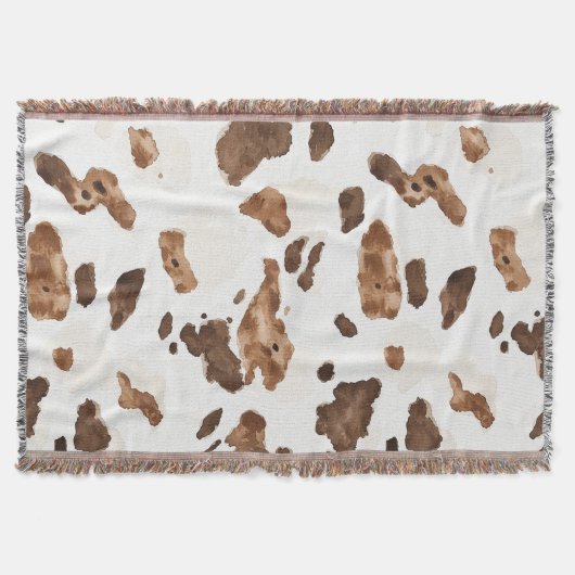 Braunschokolade Creme Animal Cow Print Decke (Vorderseite)