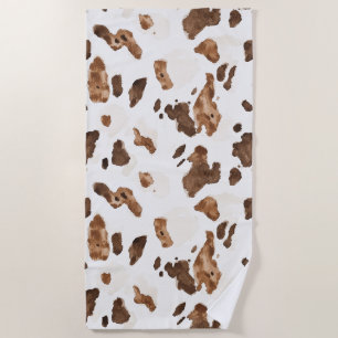 Braunschokolade Creme Animal Cow Print Strandtuch