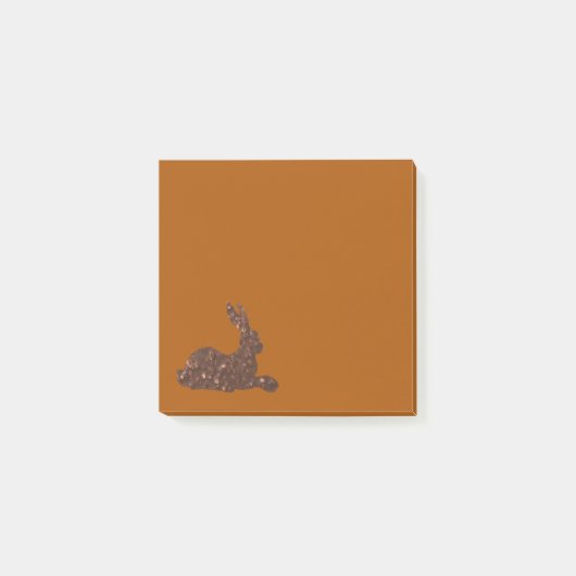 Braunschokolade Kaninchennotizen Post-it Klebezettel (Vorderseite)
