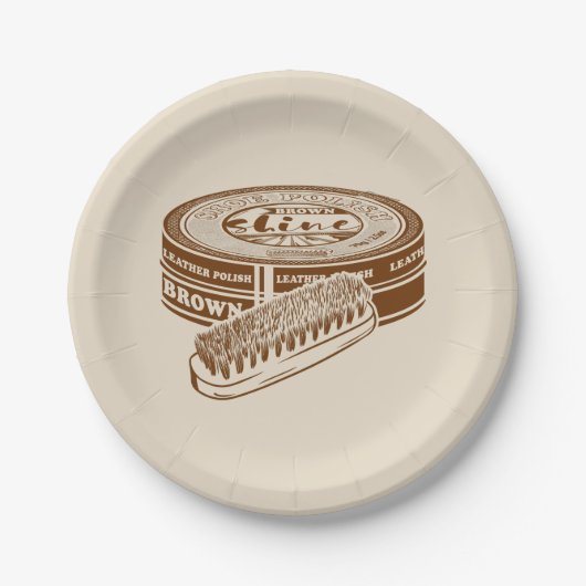 Braunschuhpolster Pappteller (Vorderseite)