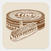 Braunschuhpolster Quadratischer Aufkleber (Vorderseite)