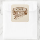 Braunschuhpolster Quadratischer Aufkleber (Tasche)