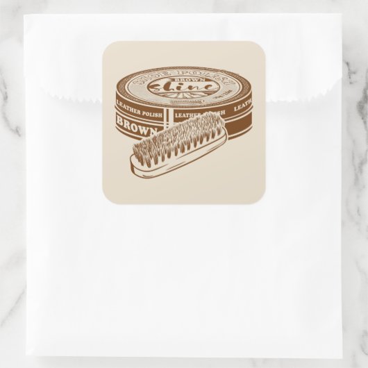 Braunschuhpolster Quadratischer Aufkleber (Tasche)