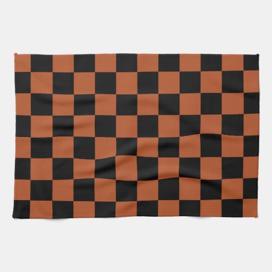 Braunschwarz Geländermuster Geschirrtuch (Horizontal)