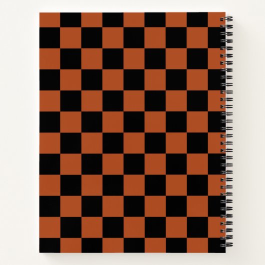 Braunschwarz Geländermuster Notizblock (Rückseite)