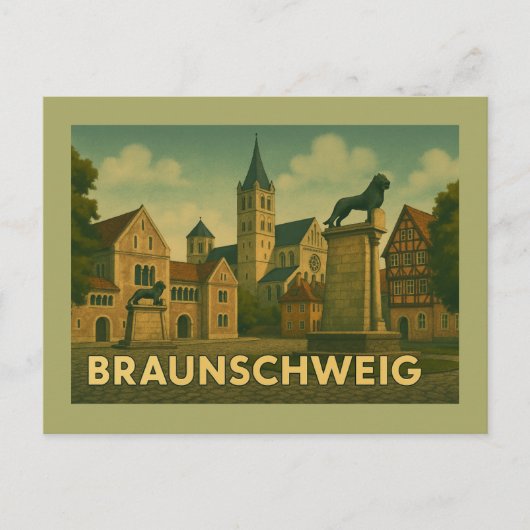 Braunschweig Deutschland Stadt Kunst Postkarte (Vorderseite)