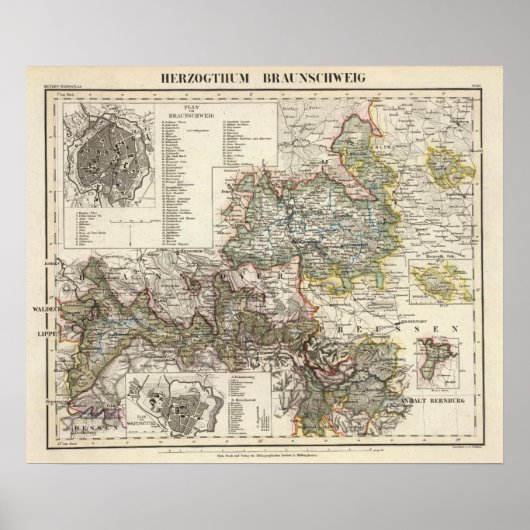 Braunschweig und Wolfenbutte Deutschland Poster (Vorne)