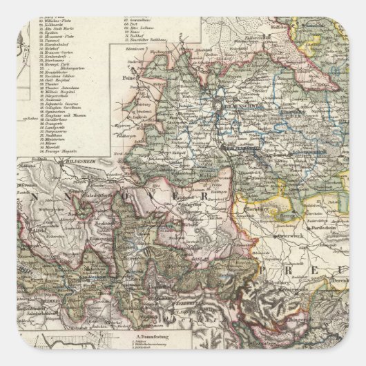 Braunschweig und Wolfenbutte Deutschland Quadratischer Aufkleber (Vorderseite)