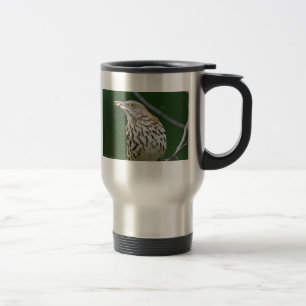 Braunspottdrossel mit Geschenken des Tages Geschen Reisebecher