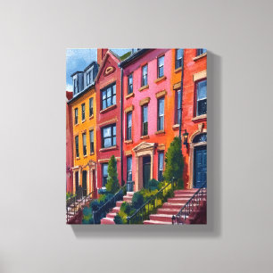 Braunstein Stadtstraße Aquarellmalerei Leinwanddruck