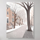 Braunsteingasse | Schneebedeckte Winter-Wasserfarb Poster (Vorne)