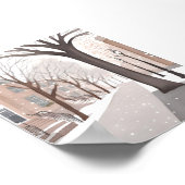 Braunsteingasse | Schneebedeckte Winter-Wasserfarb Poster (Ecke)