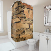 Braunsteinwand Duschvorhang (Beispiel)