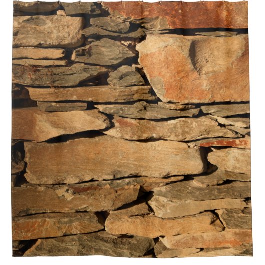 Braunsteinwand Duschvorhang (Vorderseite)