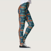 Braunsternmuster auf blau leggings (Rechts)