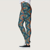 Braunsternmuster auf blau leggings (Links)