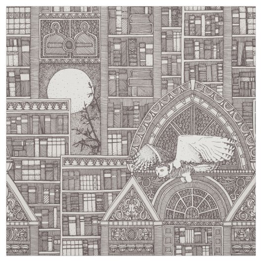 Braunstoffe der Mitternachtsbibliothek Stoff (Muster)