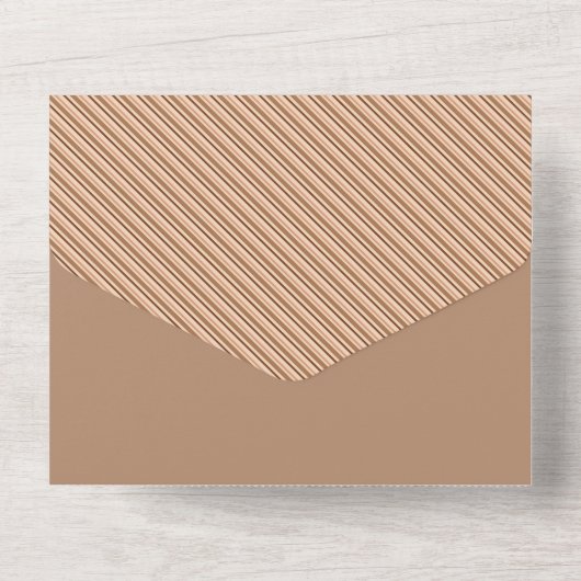 Braunstreifen in mehrfarbiger Farbe All In One Einladung (Rückseite)