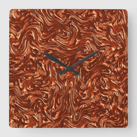 Brauntöne Quadratische Wanduhr (Vorderseite)