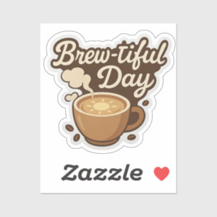 Bräunungsfreier Tag - Niedlicher Kaffee-Überlaufst Aufkleber