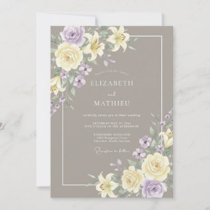 Braunviolette warme Rose Hochzeit Einladung