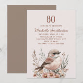 Braunvogel 80. Geburtstag Einladung (Vorne/Hinten)
