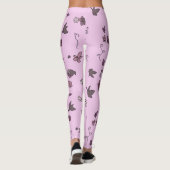Braunvögel Blume rosa Leggings (Rückseite)