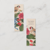 Braunvögel, Nelken und Schmetterlinge Lesezeichen Mini Visitenkarte (Vorne/Hinten)