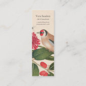 Braunvögel, Nelken und Schmetterlinge Lesezeichen Mini Visitenkarte (Rückseite)