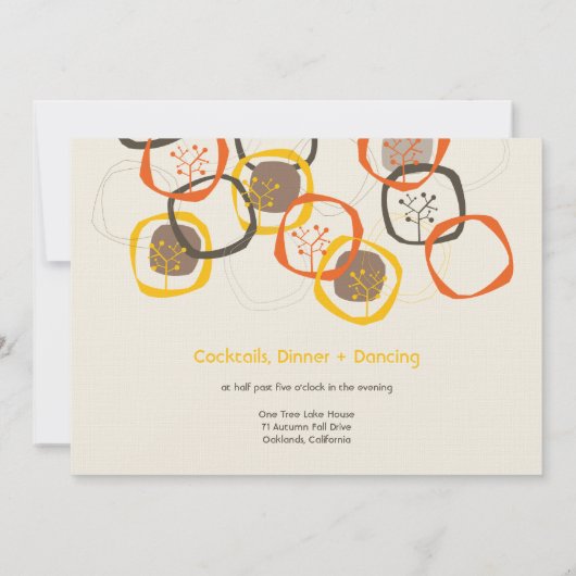 Braunwaldbaumreife Rings Rustikale Hochzeit im Her Einladung (Rückseite)