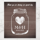 Braunwaldlandschaft Hochzeitsmason Weinetikett (Einzelnes Label)