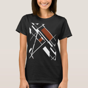 Braunweiße geometrische Formen, schräg, im MCM-Loo T-Shirt