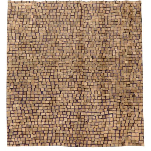 Braunziegelblock Duschvorhang (Vorderseite)