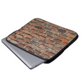 Braunziegelmauer Laptopschutzhülle (Vorne Knopf)
