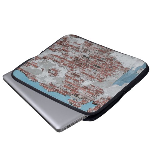 Braunziegelmauer Laptopschutzhülle (Vorne Knopf)