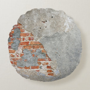 Braunziegelmauer Rundes Kissen