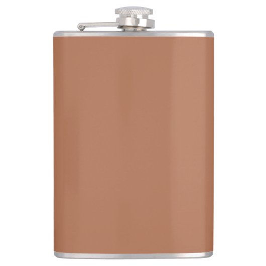 Braunzucker (feste Farbe) Flachmann (Vorderseite)