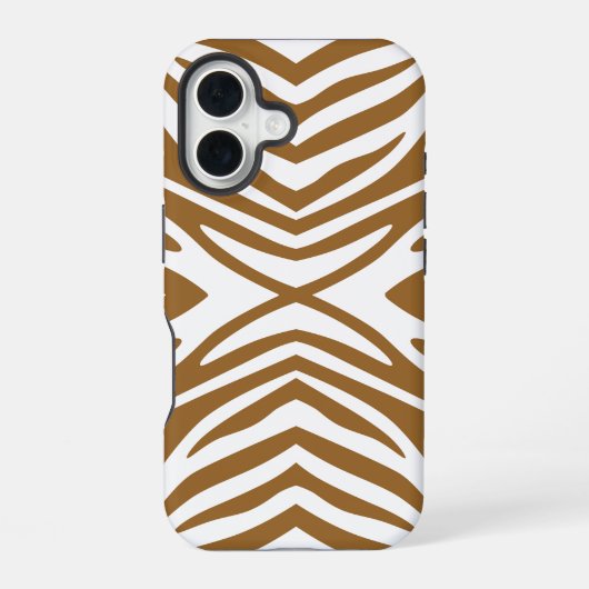 Braunzucker-Neutral-Zebra iPhone 16 Hülle (Rückseite)