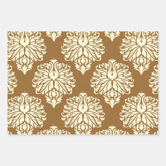 Braunzucker Südliche Hütte Damask Geschenkpapier Set (Vorderseite 2)