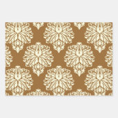 Braunzucker Südliche Hütte Damask Geschenkpapier Set (Vorderseite)