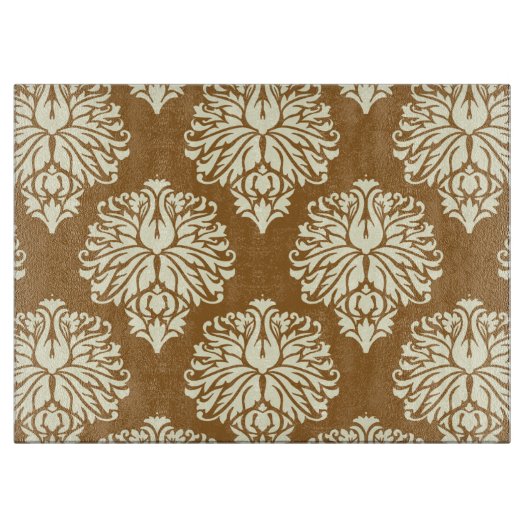 Braunzucker Südliche Hütte Damask Schneidebrett (Vorderseite)