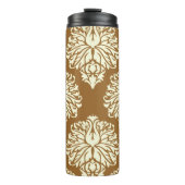 Braunzucker Südliche Hütte Damask Thermosbecher (Vorderseite)