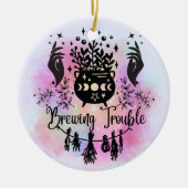 Brauprobleme: Mischous Witchy Design Keramik Ornament (Vorne)