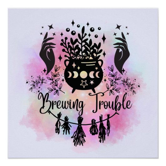 Brauprobleme: Mischous Witchy Design Poster (Vorderseite)