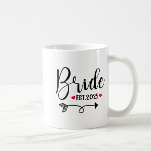 Braut 2025 Hochzeit passend Mrs Est 2025 Verheirat Kaffeetasse