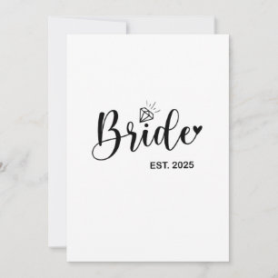 Braut 2025 Hochzeitsankündigung Hochzeit  Feiertagskarte