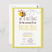 Braut 2 BEE Niedlich Gelbe Hochzeit oder Brautpart Postkarte (Vorne/Hinten)