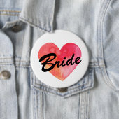 Braut-Abzeichen | Watercolor-Herz Button (Beispiel)